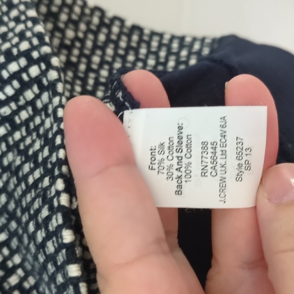 J. Crew Navy& Gray Tween Dilk Front Short Sleeves Tee Career Office Preppy Sz L - Picture 6 of 7